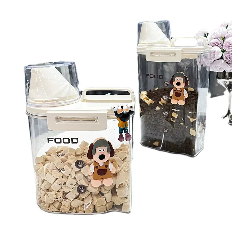 cat food storage bucket, dog food sealed bucket, moisture-proof, household storage box