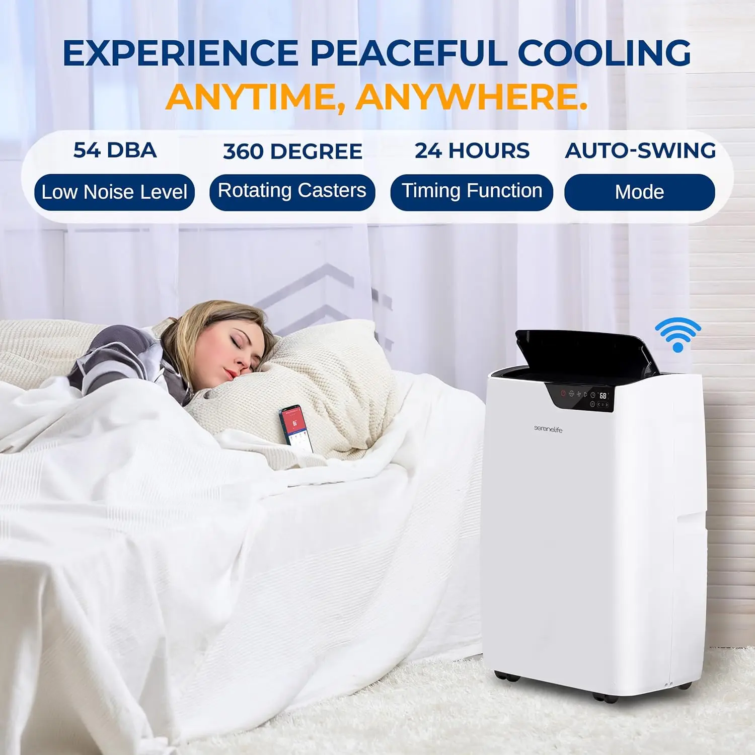 Portable Air Conditioner 4-in-1 with Heating - Compact Standing Air Conditioner for Room Up to 400 Sq. Ft. Floor AC Unit with Re