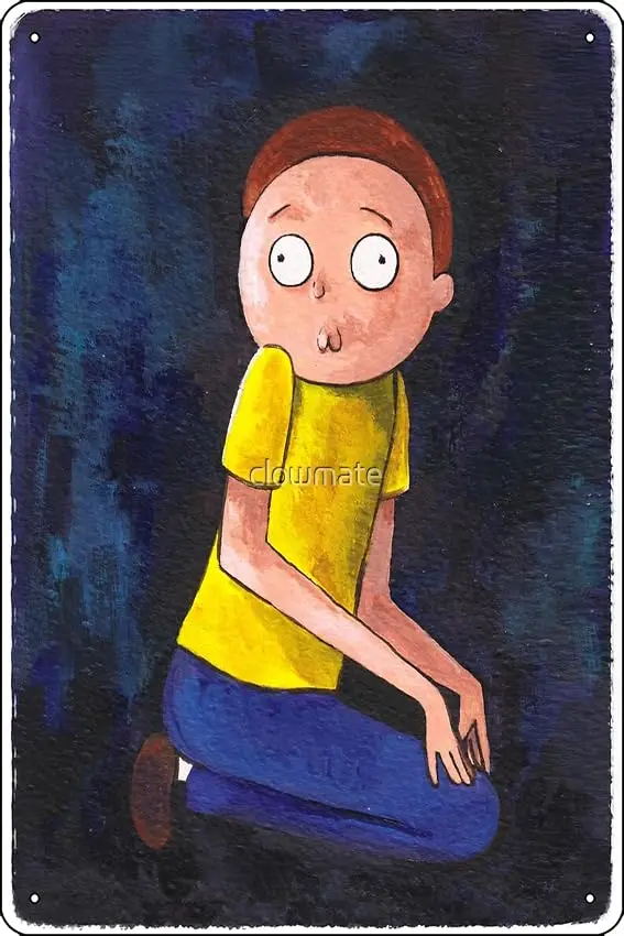 The Creepy Morty painting (no frame) Art Print Metal Sign Decor - 8 x 12inch Bar Pub Garage Man Cave Wall Art