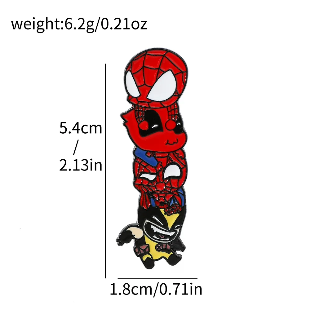 Funny Marvel Superhero Spiderman Deadpool & Wolverine Enamel Pins Metal Brooch for Jacket Lapel Pins Badges Fans Collect Gifts