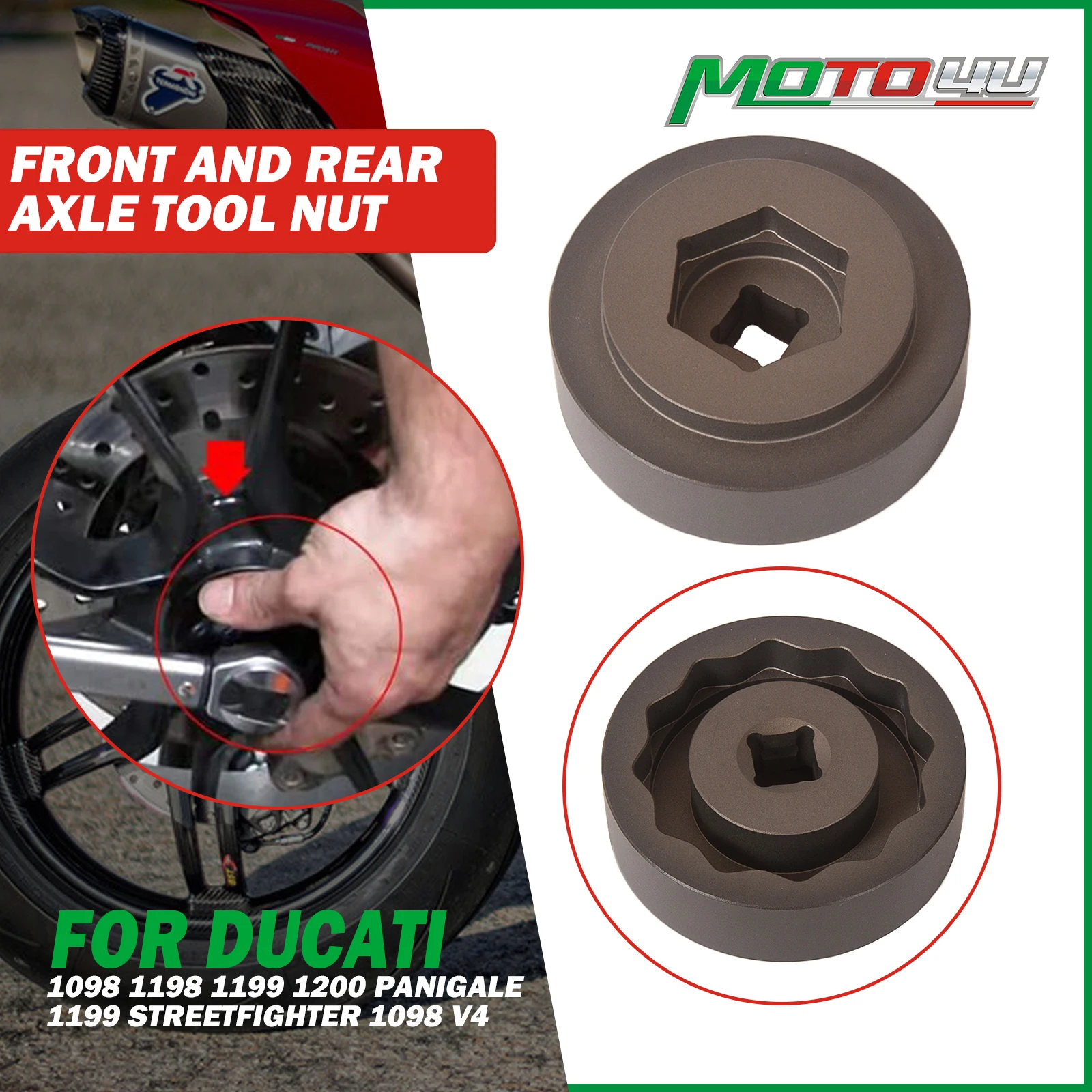 

55MM/30MM Motorcycle Aluminum Axle Tool Nut Front and Rear For DUCATI 1098 1198 1199 1200 Panigale 1199 Streetfighter 1098 V4