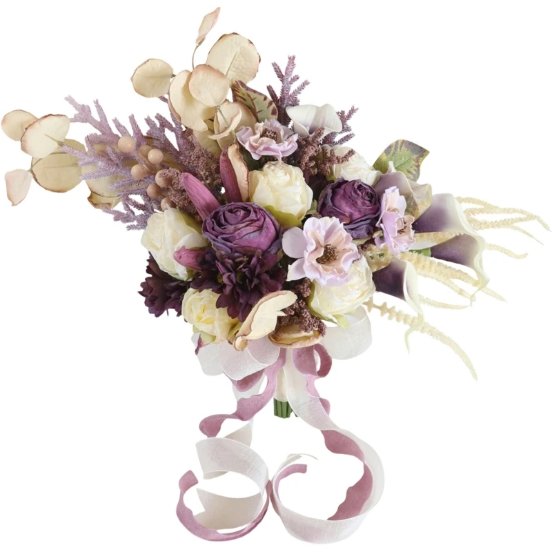 

Vintage Styles Hand Tied Bouquet Delicate Hand Bouquet Flower Bunch for European Home Aesthetic