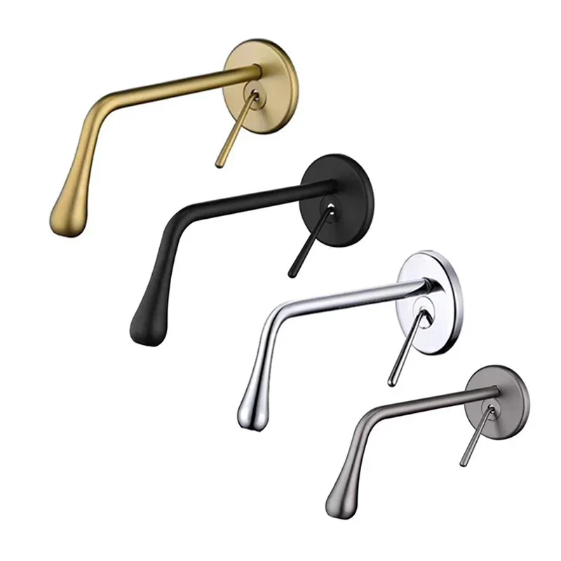 Matte Black/Grey/Brushed gold/Chrome Brass Water Drop Design Hot And Cold Water Mixer Taps Bathroom Basin Faucet