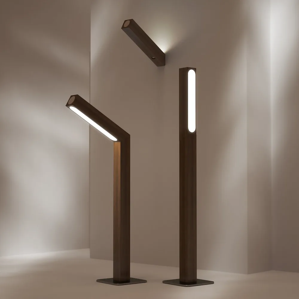 One Table Night Light Bedroom Rotating Bedside Lamp Simple Led Eye Protection Desk Lamp Minimalism Wooden Lamp Warm White
