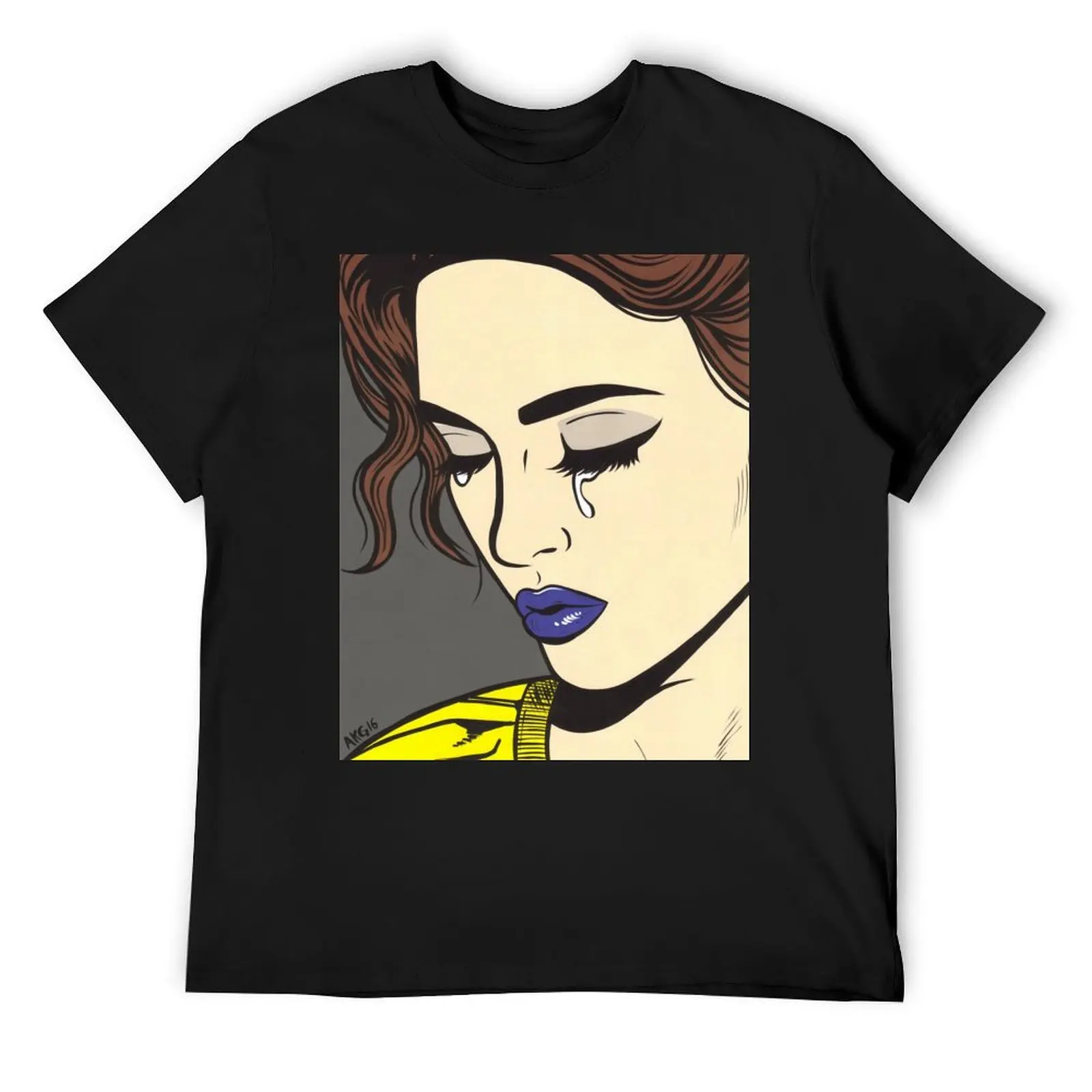 

Brunette Crying Comic Girl T-Shirt new edition sweat t shirt men 100℅ cotton