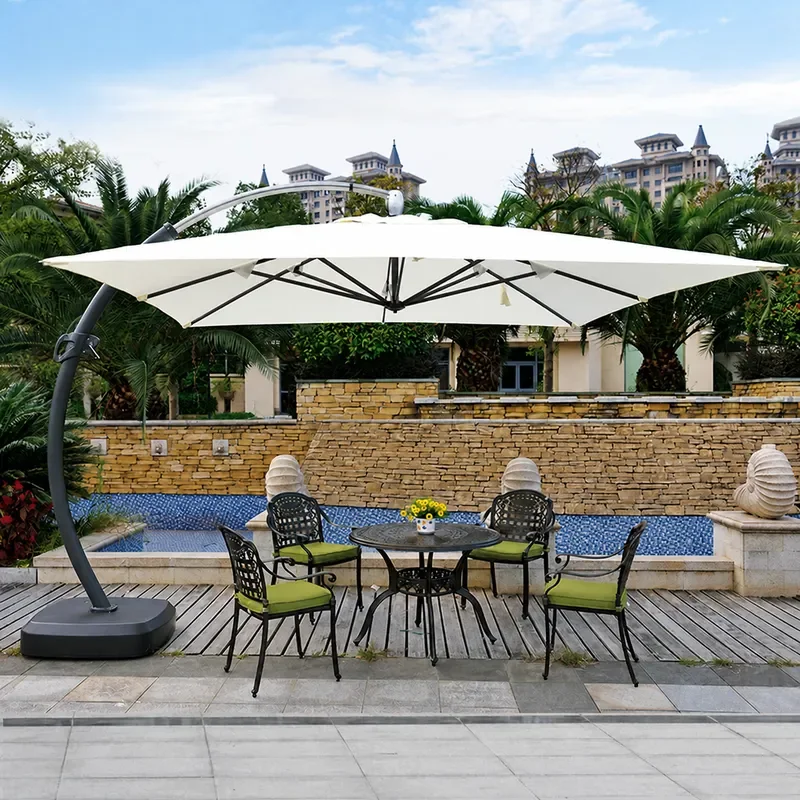 Mojia 3.5m Commercial Roman Parasol Large Curved Rod Outdoor Courtyard Sun Umbrella Waterproof Windproof Rainproof Shade