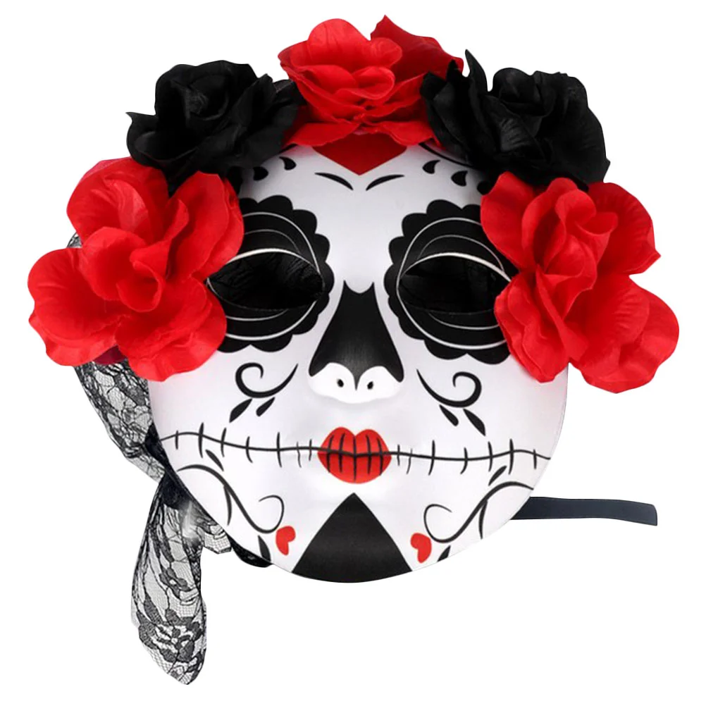 The Mask Dress up Ghost Headband Prom Party Decorative Masquerade Day of Dead Flower Skull Mesh Eva for Women Miss Face