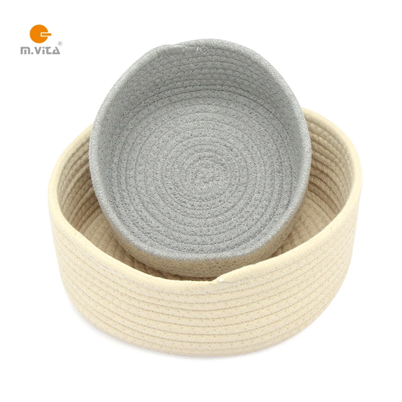 Round Cotton Rope Basket Montessori Material Container Color Size Options