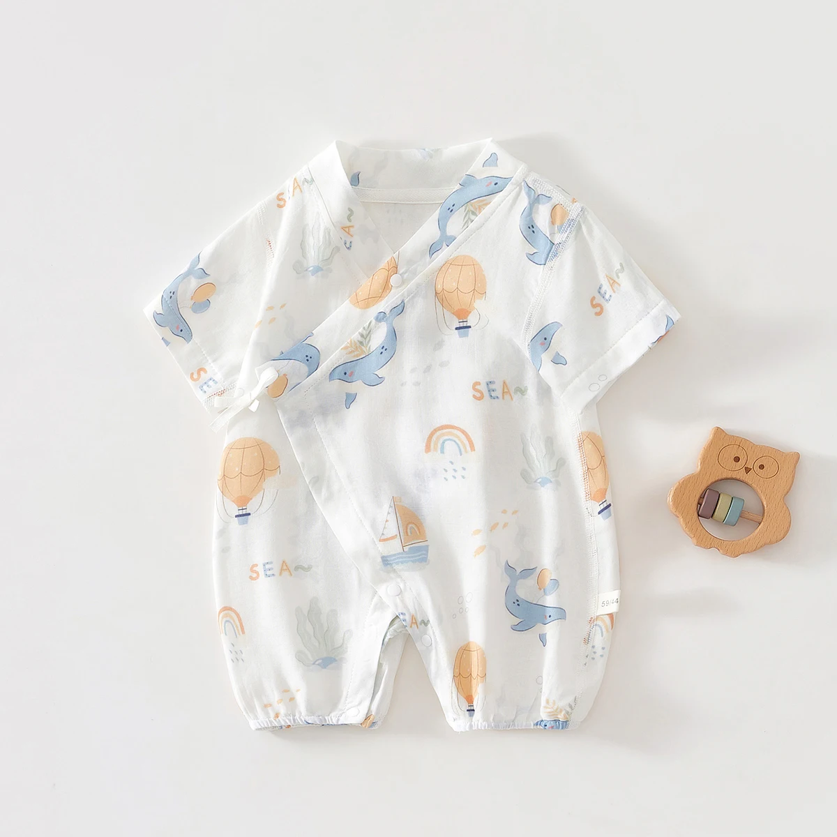 Baby Clothes, Summer Jumpsuits, Short-Sleeved Bamboo Cotton Gauze, Newborn Baby Clothes, Rompers, Pajamas, Monk Clothes view 5