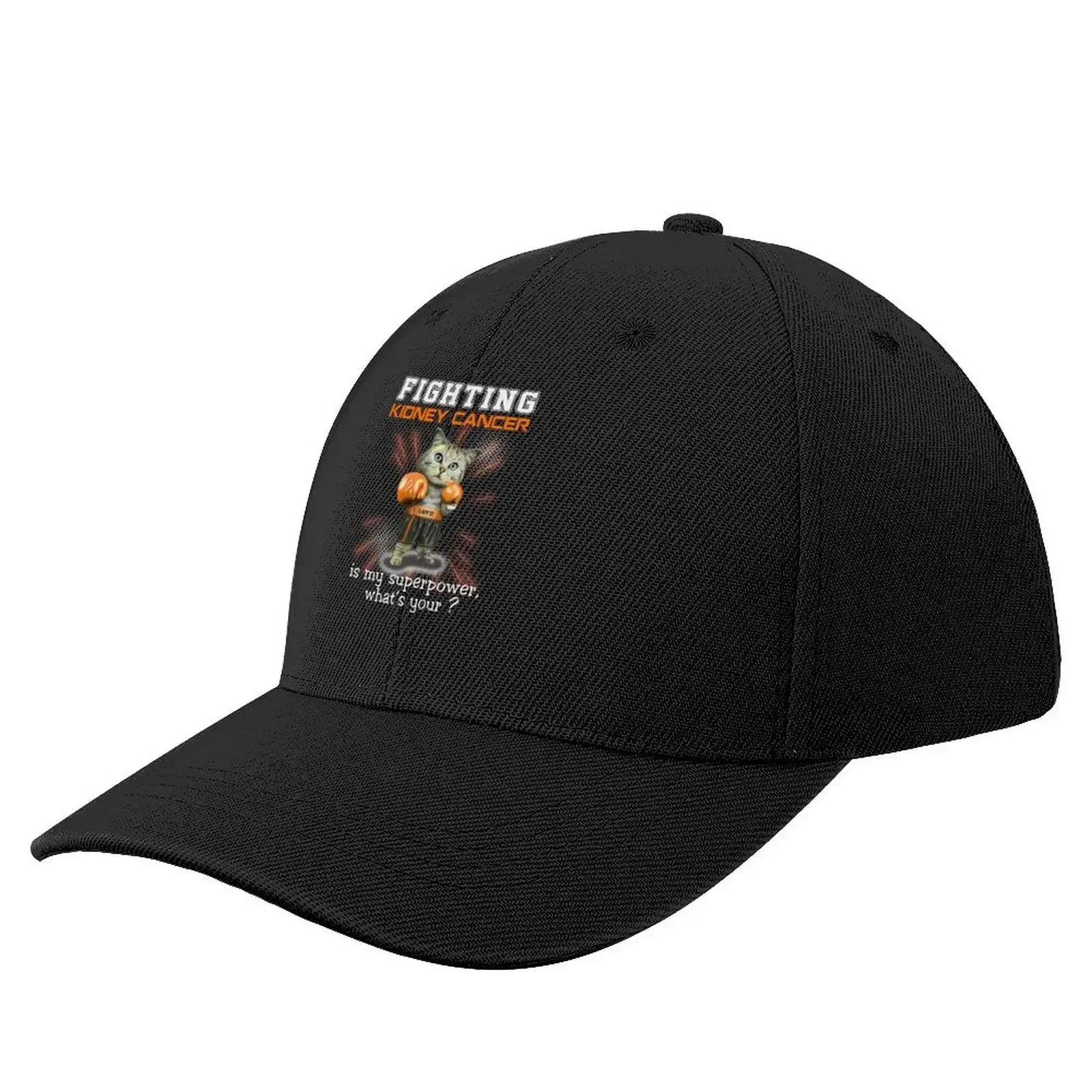 

Funny Cat Fighting Kidney Cancer Is My Superpower What's Your Baseball Cap custom Hat men's big size hat Women Hats Men's