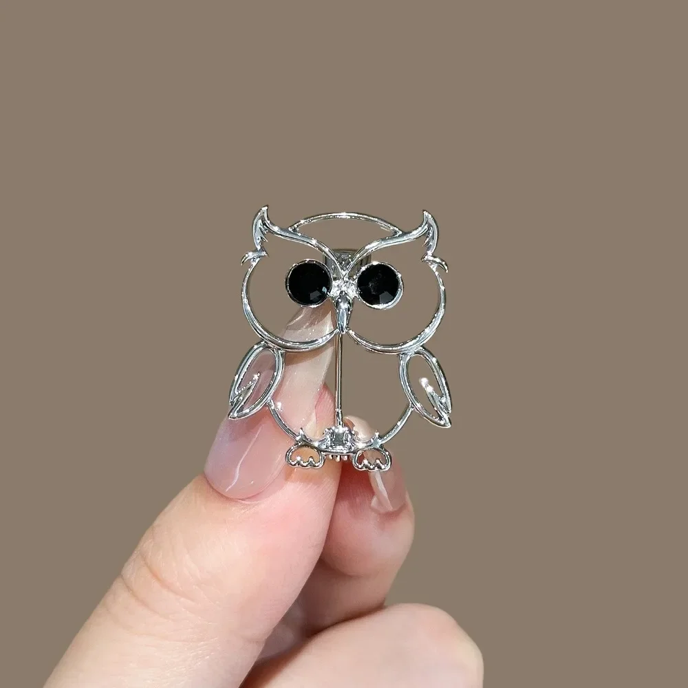 Fashion Simple Versatile Glossy Owl Brooch Niche Design Light Luxury and High-end Pin Clothing Bag Accessories Jewelry Gifts