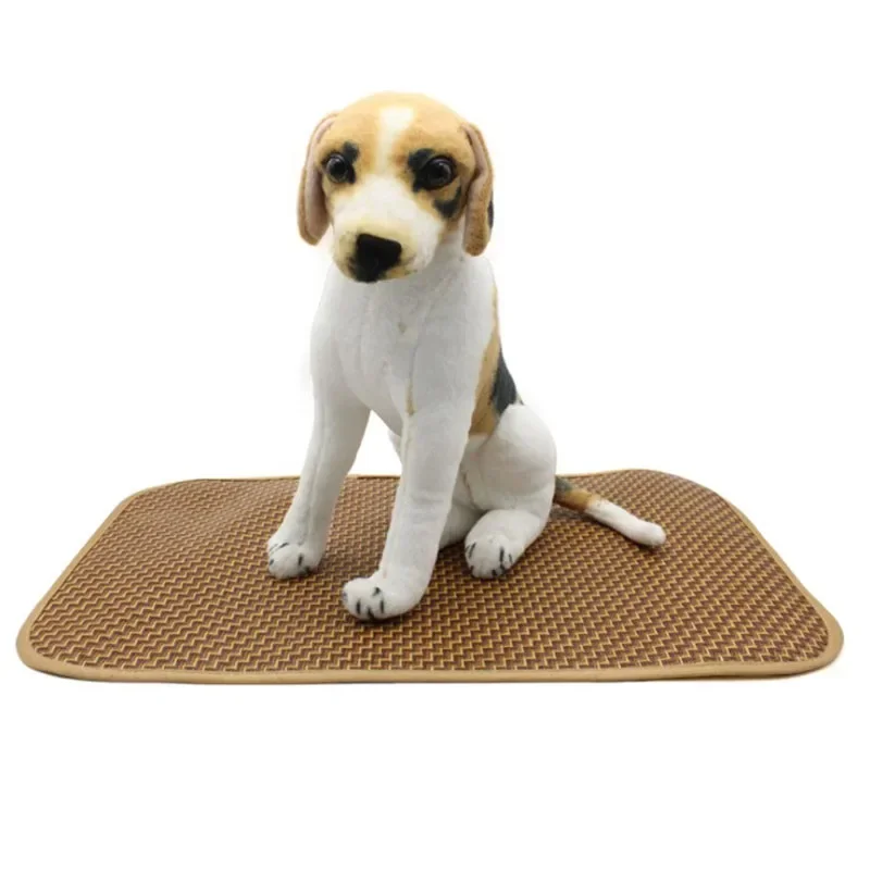 Comfortable Dog Pet Cool Mat for Summar Environment Protect Breathable Mat Reusable Rattan Pad Dog Car Seat Cover Dog bed