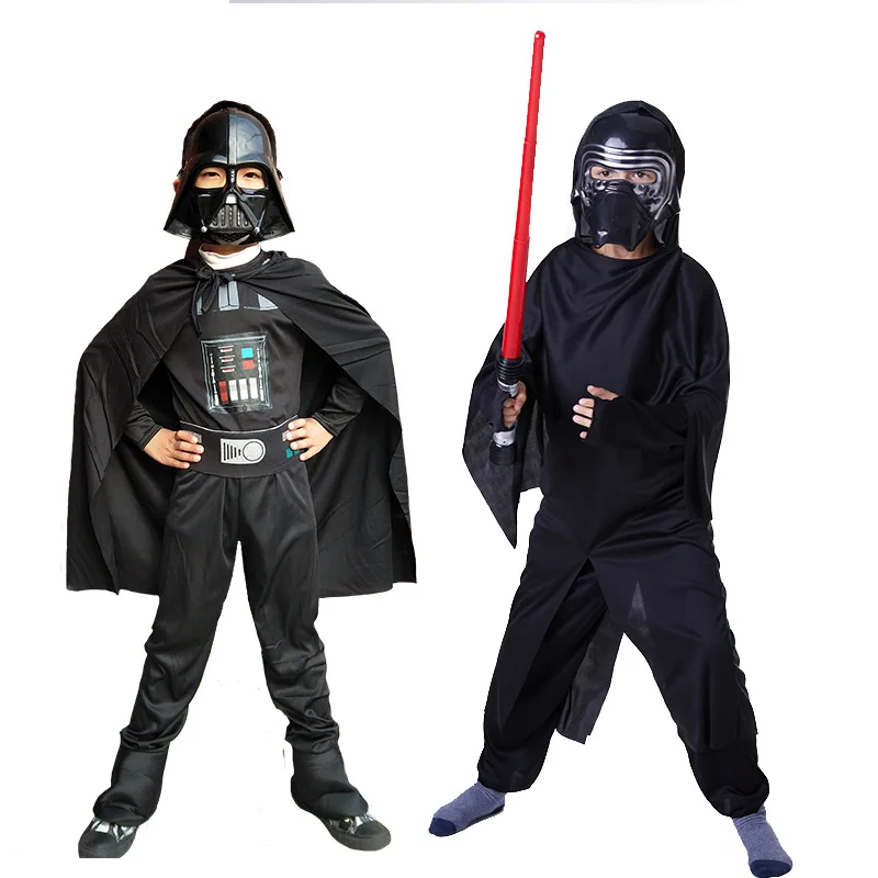 New Force Darth COS Sets Kids Boy Cosplay Costume Suits Girl Movie Jumpsuit With Swords Halloween Children Cloth Gift