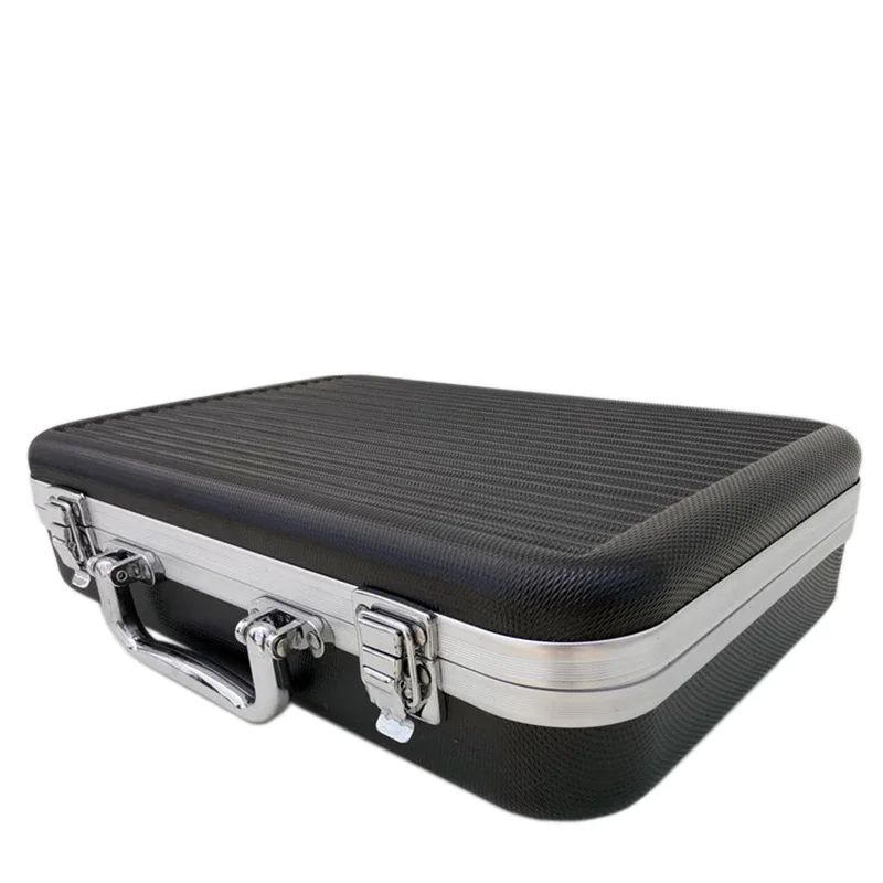 Portable Plastic Aluminum Alloy ToolBox Suitcase Impact Resistant Safety Instrument Case Storage Box with Sponge Lining