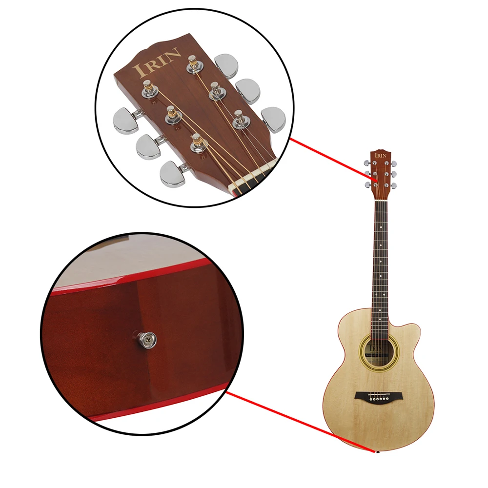 IRIN 40 Inch Acoustic Guitar 21 Frets 6 Strings Rosewood Body Folk Guitar Guitarra With Bag Strap Capo Guitar Parts & Accessory