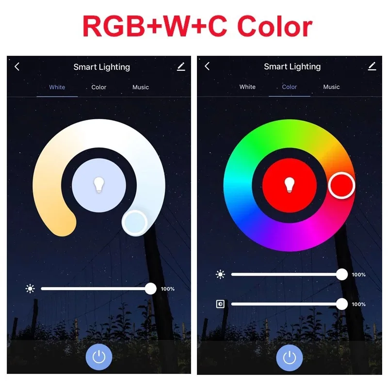 لمبة Tuya Wi-Fi الذكية الجديدة - RGB Zigbee Stepless Dimming & CCT قابلة للتعديل مع تطبيق Alexa Hue SmartThings - AC110V-220V