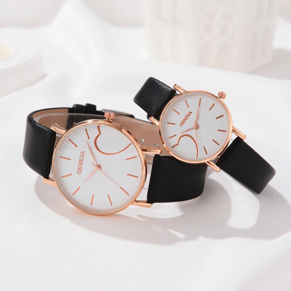 Couple Watch 2Pcs 2023 Luxury Women Bracelet  Wristwatches Fashion Ladies Quartz Leather Strap Bracelet Clock Gift Montre Femme