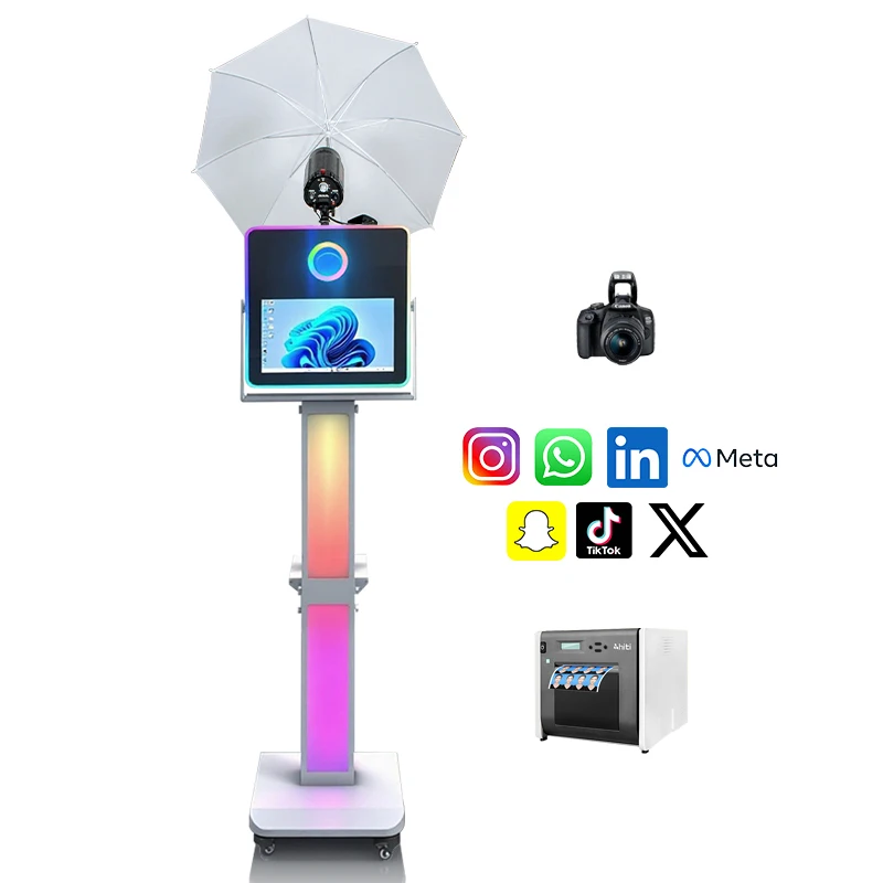 15.6 Inch LCD Touch Screen PC Party Selfie Wedding Vintage Photobooth Machine DSLR Photo Booth