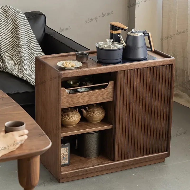LJY Wood Decoration Coffee Tables Living Room Brown Lateral Center Coffee Tables Apartments Wooden Space Mesas De Centro Furnitu