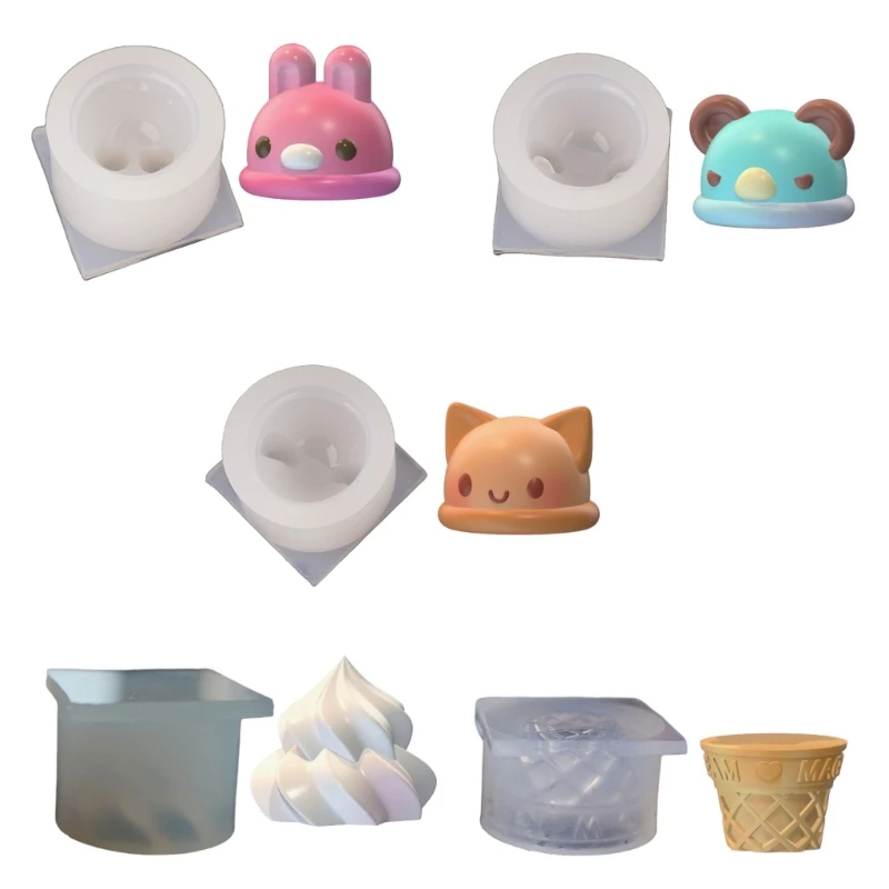 Lovely Rabbit Ice Cream Molds Silicone Popsicles Mold DIYs Dessert Mould Gumpaste