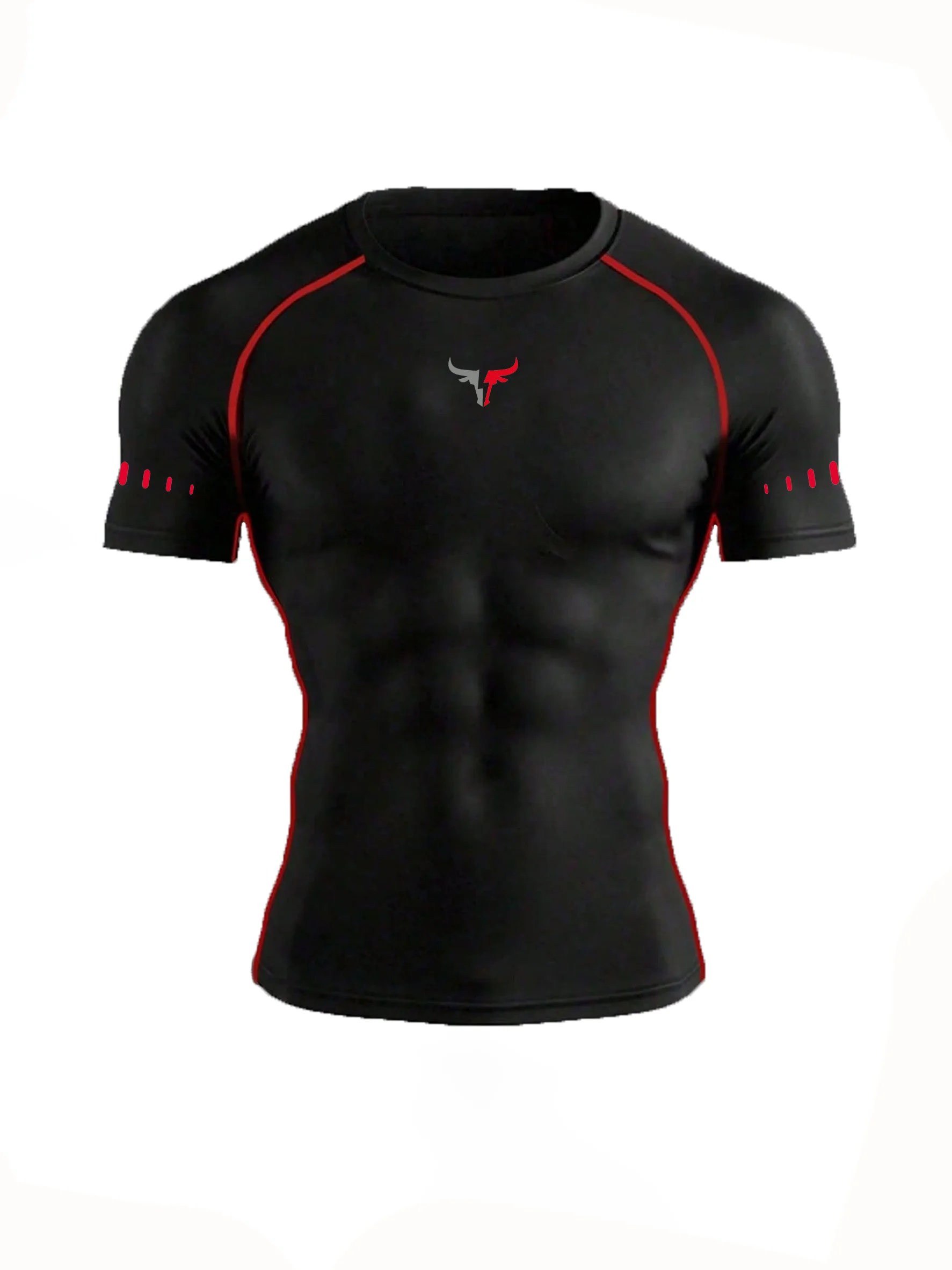 Men's Compression T-Shirt Quick Dry Breathable Elastic Gym Tee Multi Colors Available for All Seasons Running Fit Single Piece image 2