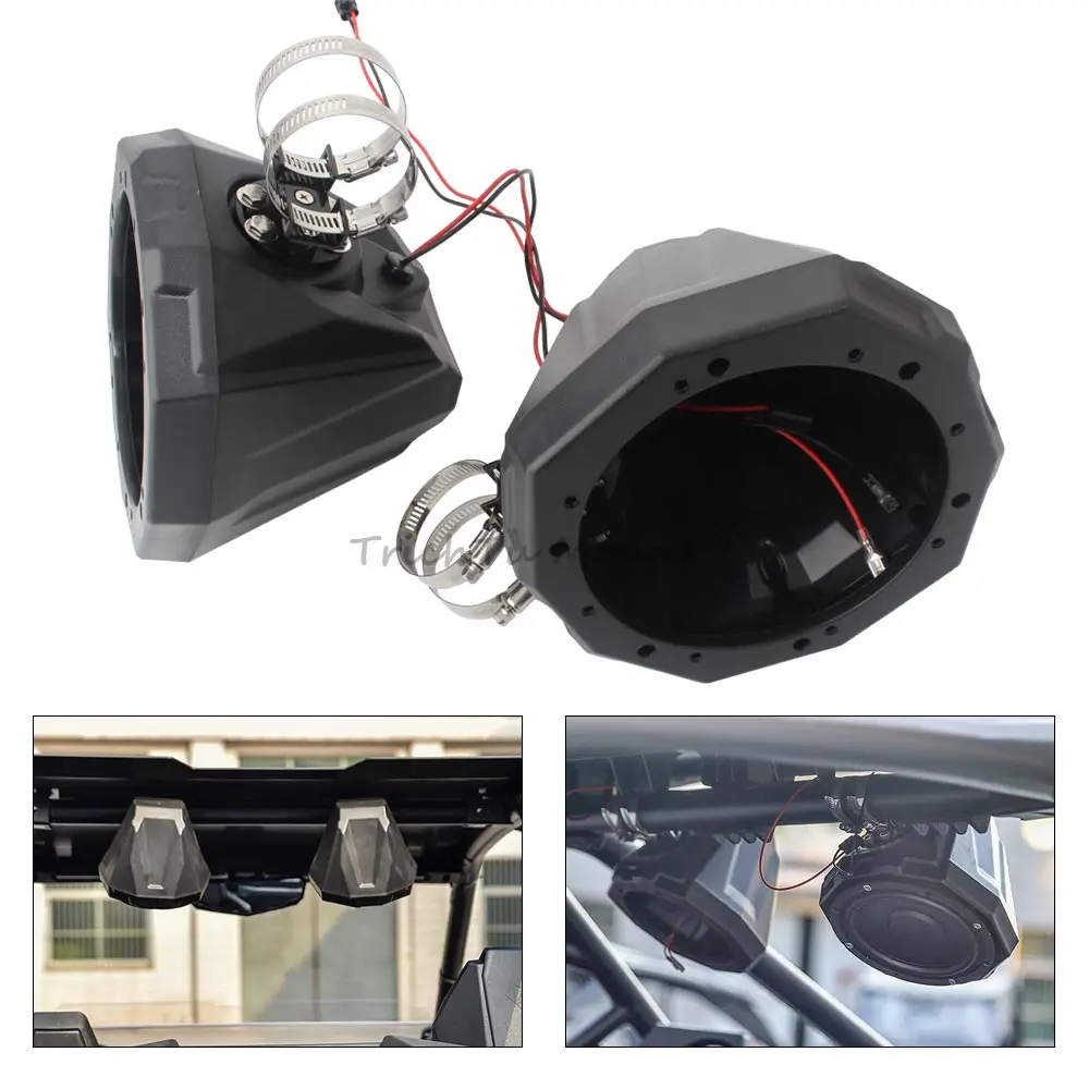 

Universal 6.5" Speaker Enclosure Housing For Can Am Marverick X3 Polaris Ranger RZR Golf Cart 1.5-2" Diameter Roll Bar ATV UTV