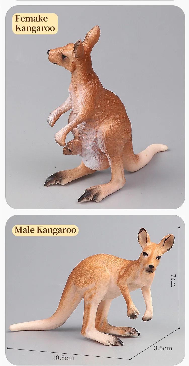 Neues Wildlife World Känguru-Set, solide Simulation, Tier-Actionfiguren, Lernspielzeug für Kinder – Detail 4