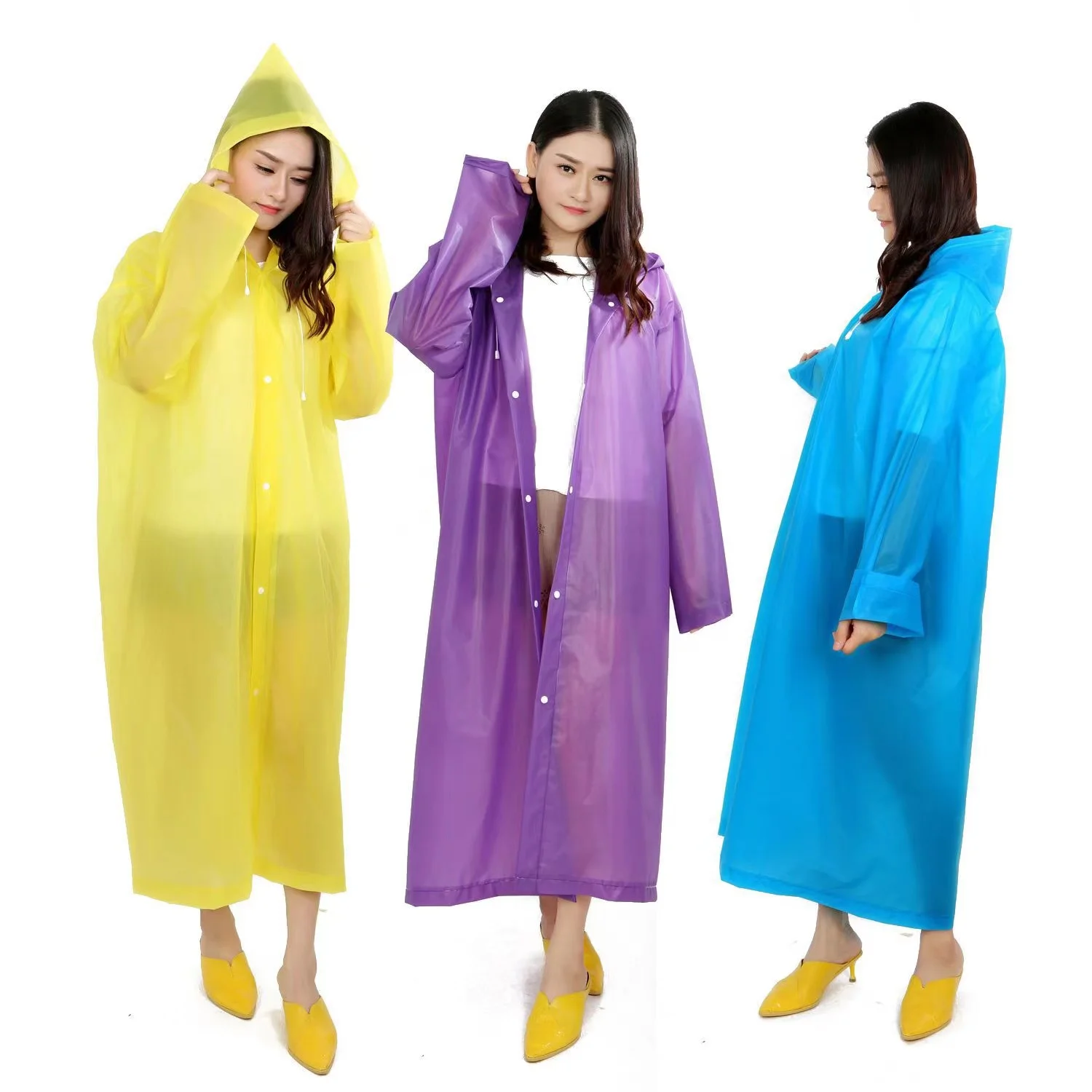 High Quality 1PC 145*68CM EVA Unisex Raincoat Thickened Waterproof Rain Coat Women Men Black Camping Waterproof Rainwear Suit