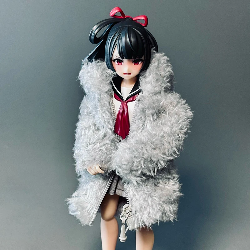 معطف فتاة أرنب جميل لطيف بمقياس 1/12 مع سحاب ملابس نموذج لشخصيات الحركة Ob11 Figma مقاس 6 بوصة لتزيين الجسم #3