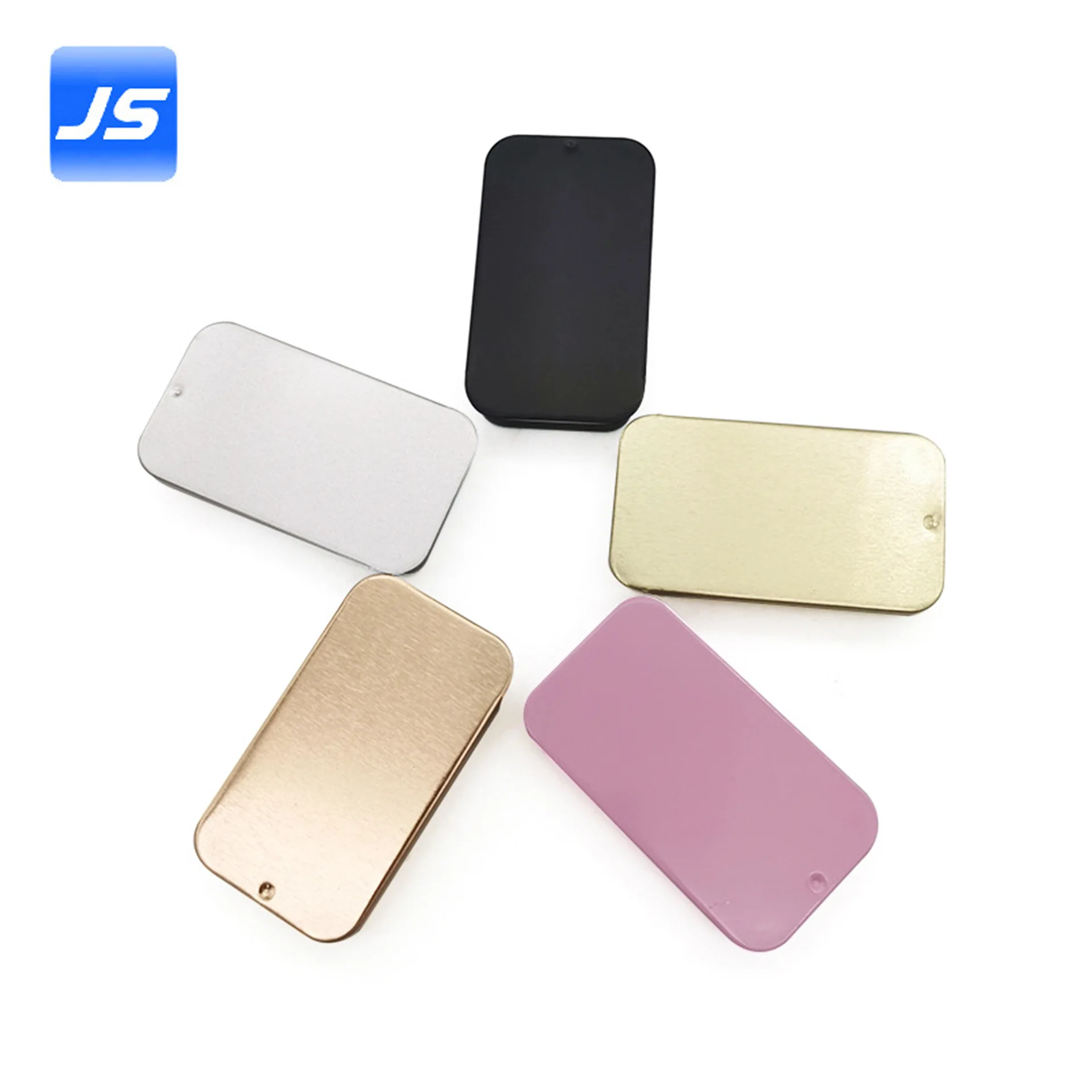 Metal Cigarette Case Empty Mini Tin Box Tinplate Push Candy Pill Cases Bins Jar Hinged Containers Organizer Storage Box