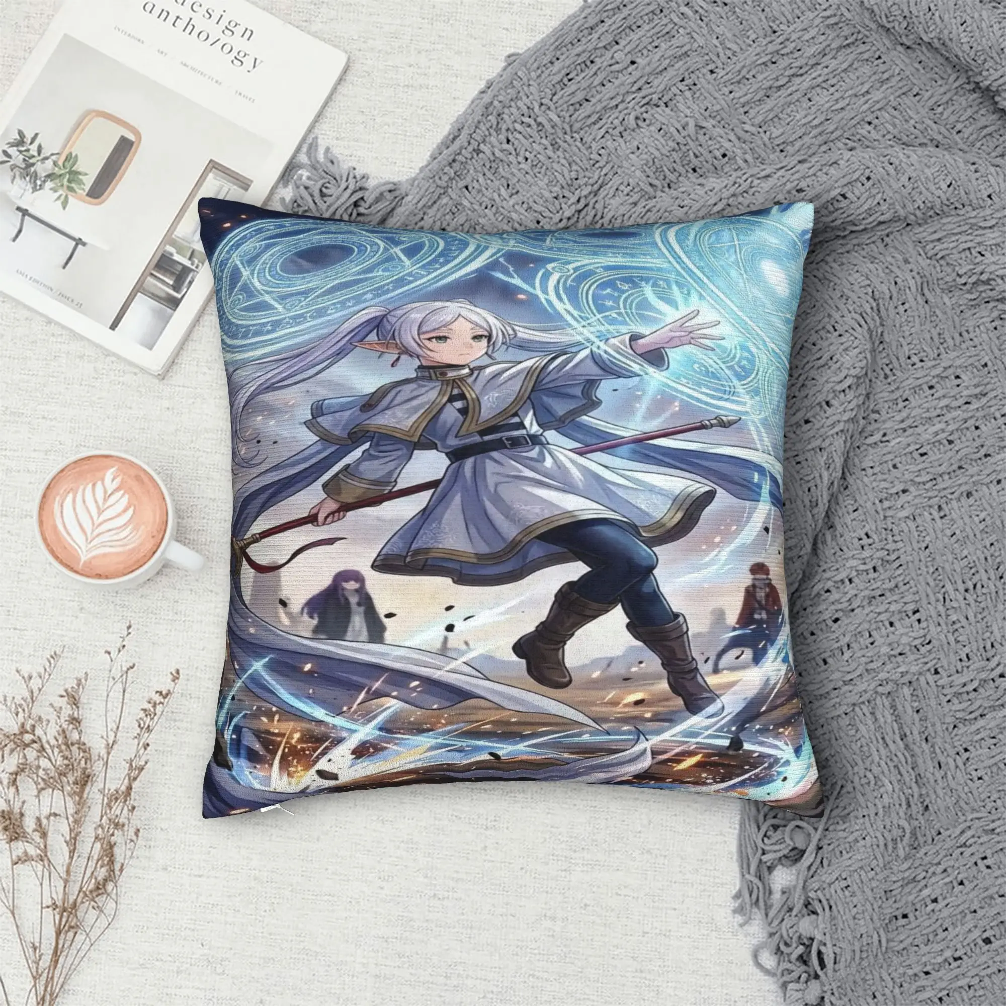 Frieren Beyond Journeys Pillow Case  Soft Pillow Cover For Sofa Home Decor Kawaii Pillowcases