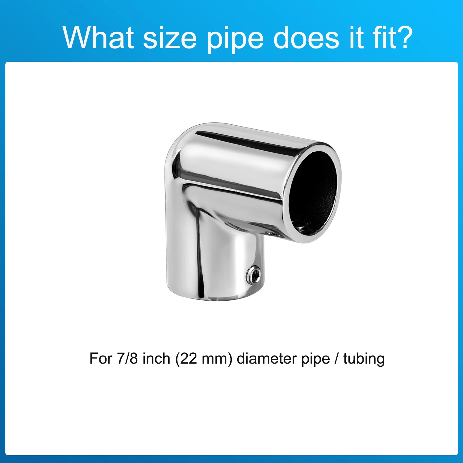 7/8 Inch (22mm) Pipe Tubing  2-Way 90 Degree Elbow Hardware，Heavy Duty 316 Stainless Steel Boat Handrail Fitting