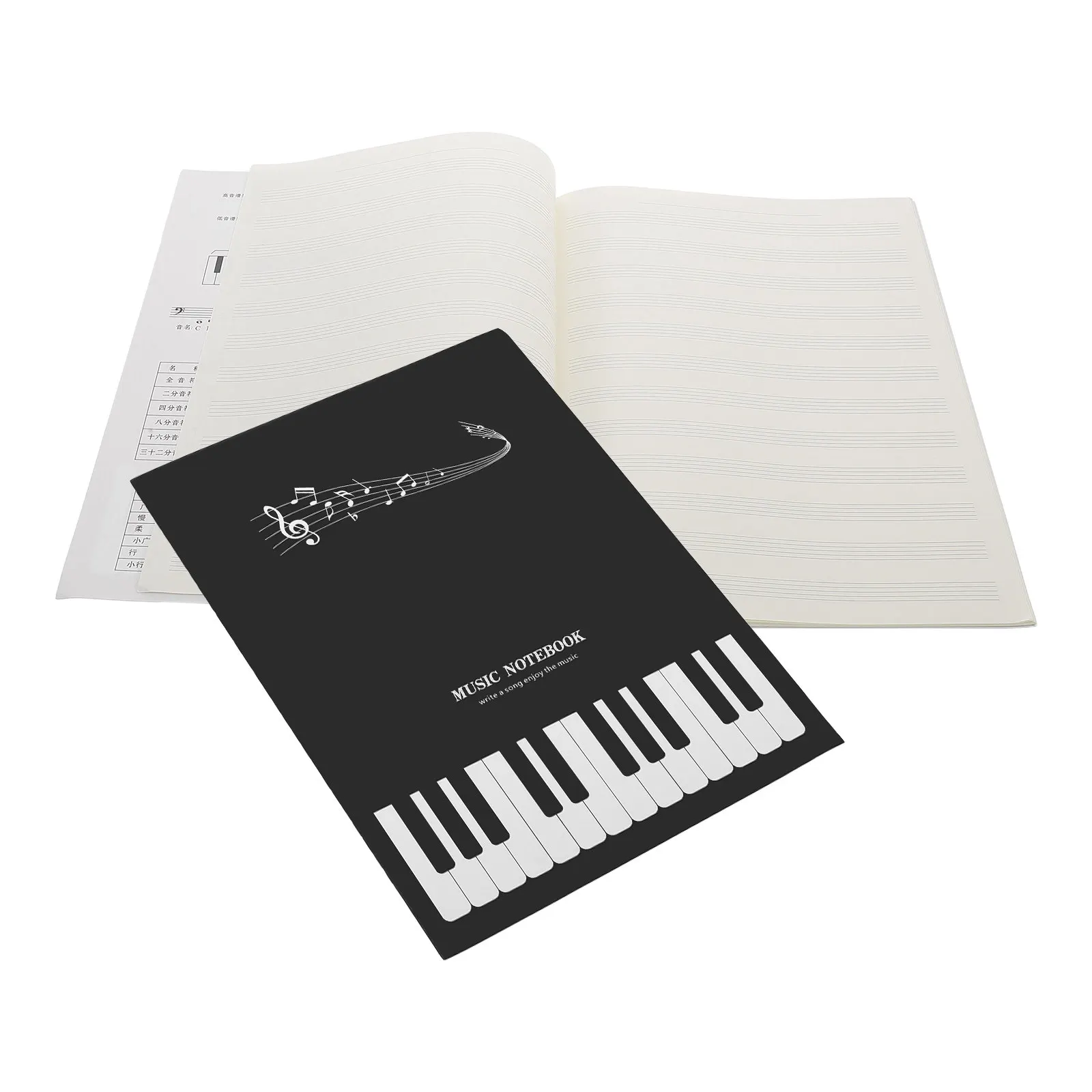 

2 Books Music Manuscript Notebook A4 Sheet Staff Paper Piano Guitar Practice Composition Music Sheet Book Portable Writing