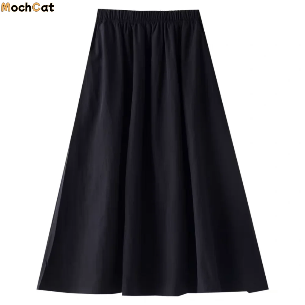 

Простая длинная юбка с высокой талией, женская лоскутная шикарная длинная юбка с высокой талией, свободное однотонное полуплатье трапециевидной формы, летнее