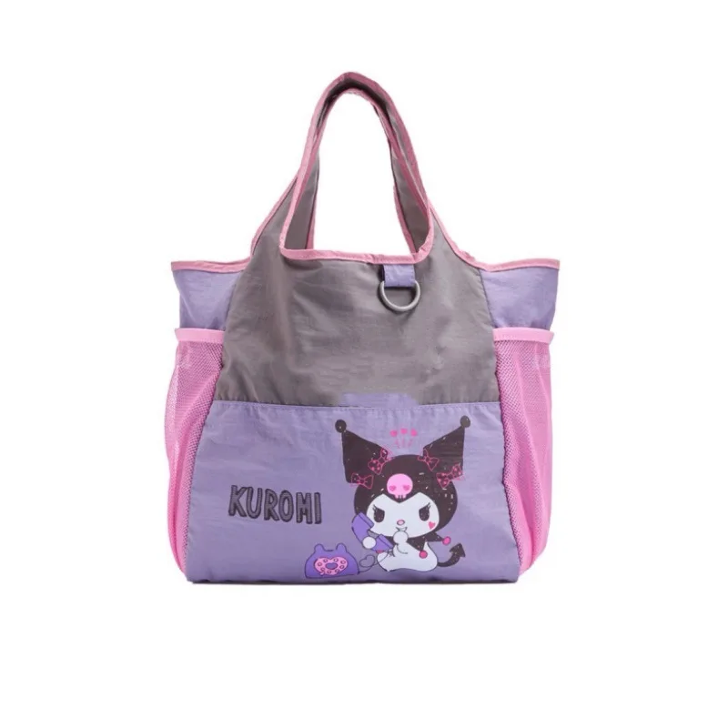 Sanrio Kawaii Hello Kitty Kuromi Anime Handbag Lightweight Girl Heart Cute Cartoon Commuter Bag Tote Bag Large Capacity Kid Gift