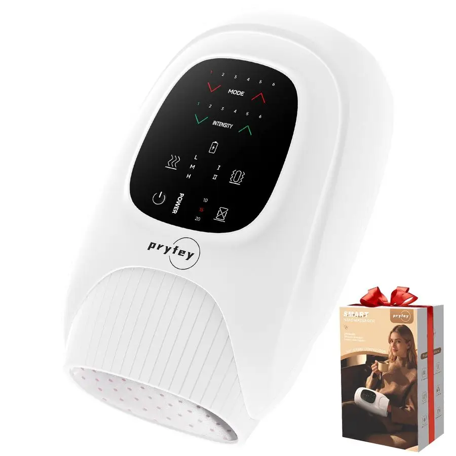 

Massager with Heat and Compression, Hand Massage with 2 Vibration 6 Modes 6 Intensities, Electric Hand Massager for Arthritis an