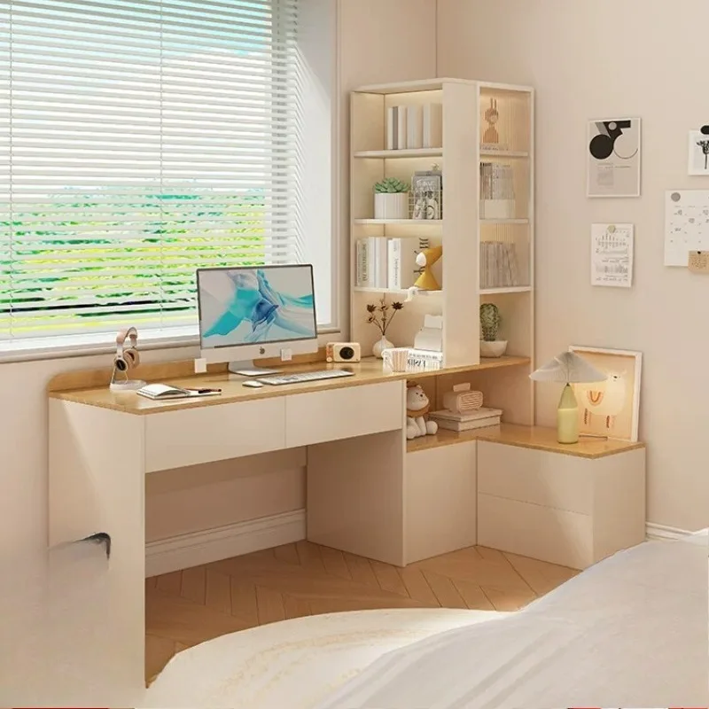 Desk bookshelf small apartment household computer desk combination bedside table