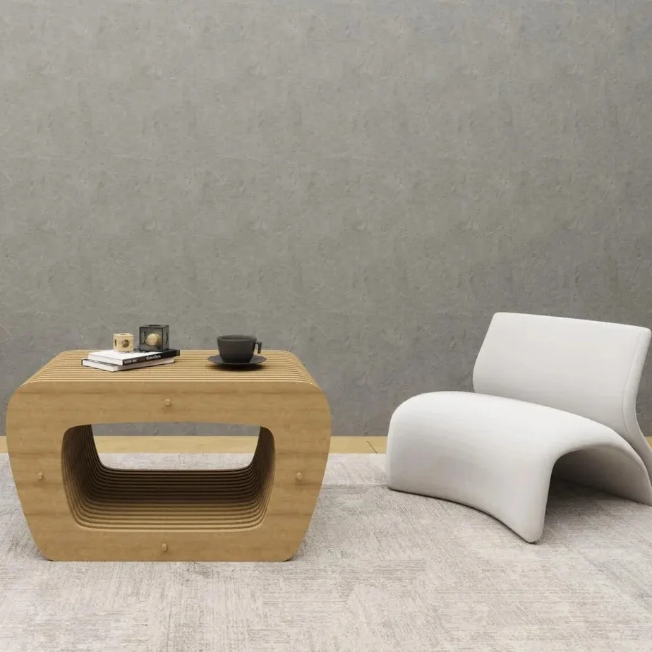 Z Wooden Coffee Table Unique Hollow Structure Premium Solid Wood Stylish High Quality Durable Home FurnitureZ