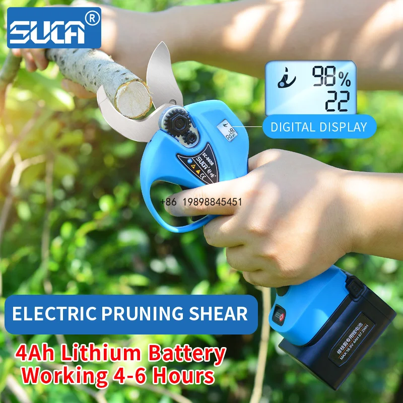 Suca SC-8608 32mm Cordless Battery Pruner Tree Pruning Branches Scissors Orchard Garden and Pruning Shear