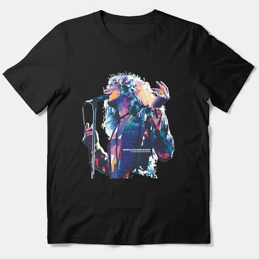 Футболка с графическим принтом Роберта растения в стиле WPAP, 100% хлопок, с коротким рукавом