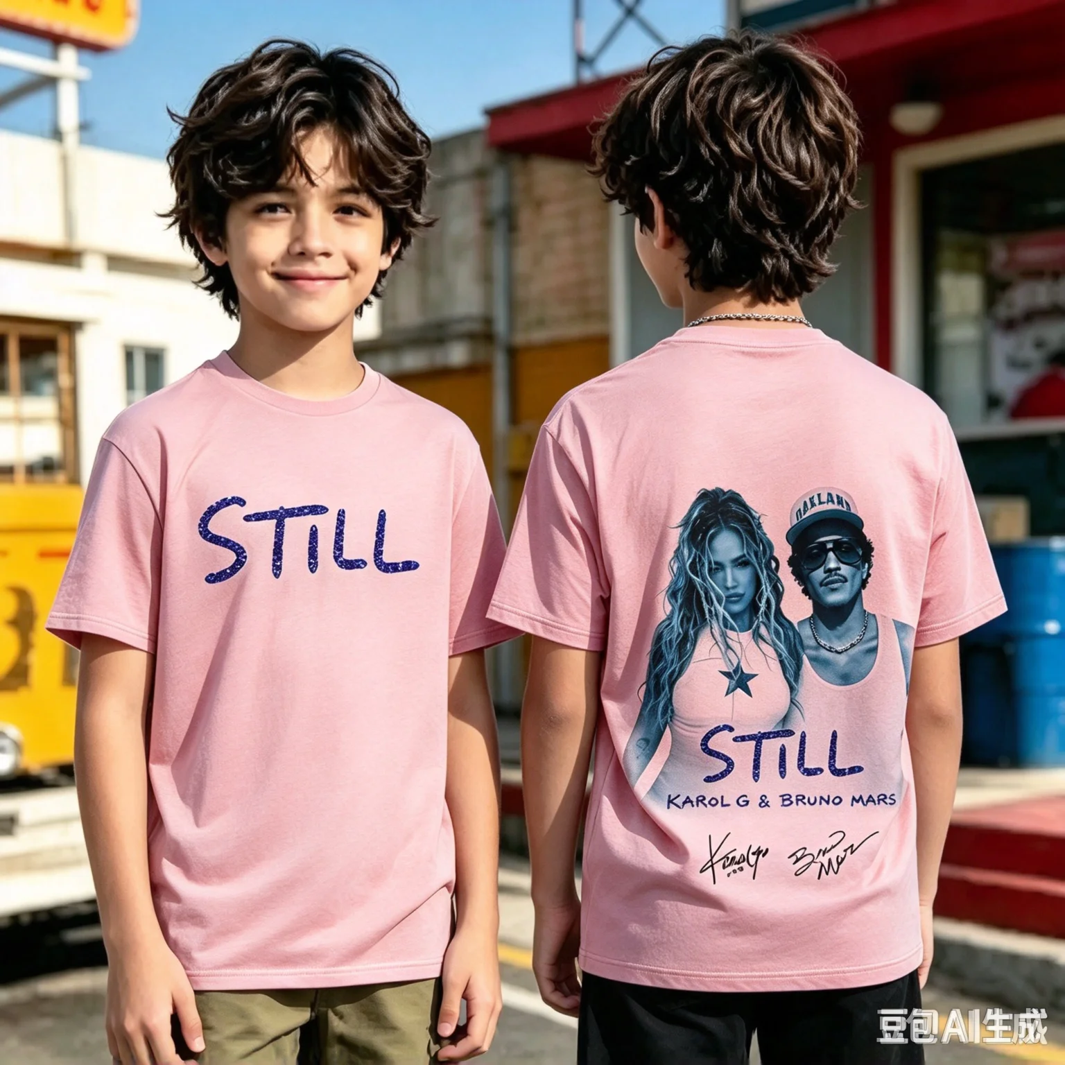 1pc KAROL G Bruno Mars Still Official MV T Shirt Latin Pop Singer Unisex Men Women Kids Streetwear Casual Short Sleeve Tops