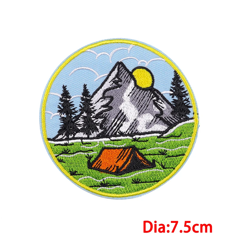 Mushroom/Outdoor Mountain Embroidery Patch Iron On Patches For Clothing Thermoadhesiv Patches On Clothes Sewing Fusible Badges