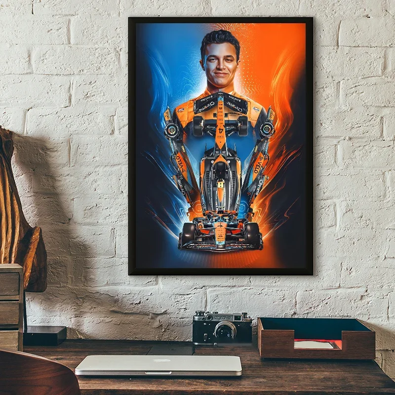 لاندو نوريس الفورمولا 1 F1 سباق الفائز المشارك طباعة غرفة المعيشة المنزلي غرفة نوم بار مطعم مقهى الفن قماش اللوحة #6