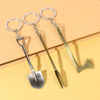 Mini axe shovel cross pick metal keychain car key charm personalized bag pendant sturdy and durable anime peripheral