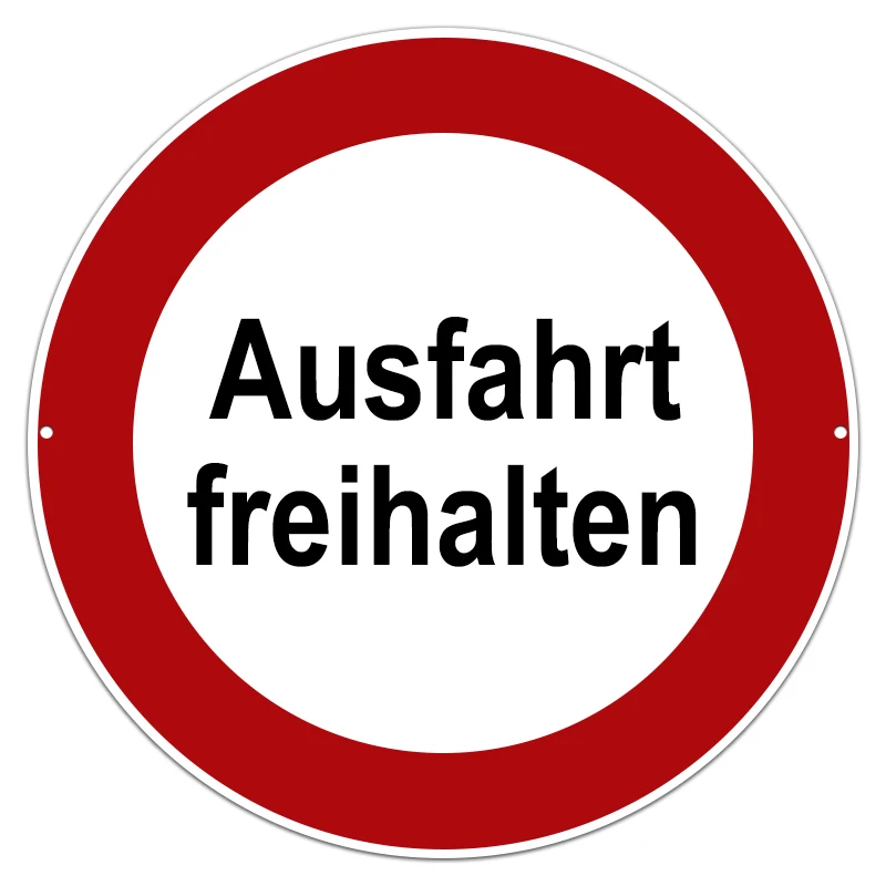 German Traffic Parking Sign Theme Germany Round Metal Sign Art Plates Outdoor Roads Bridge Riverside Parking Lot Wall Decoration