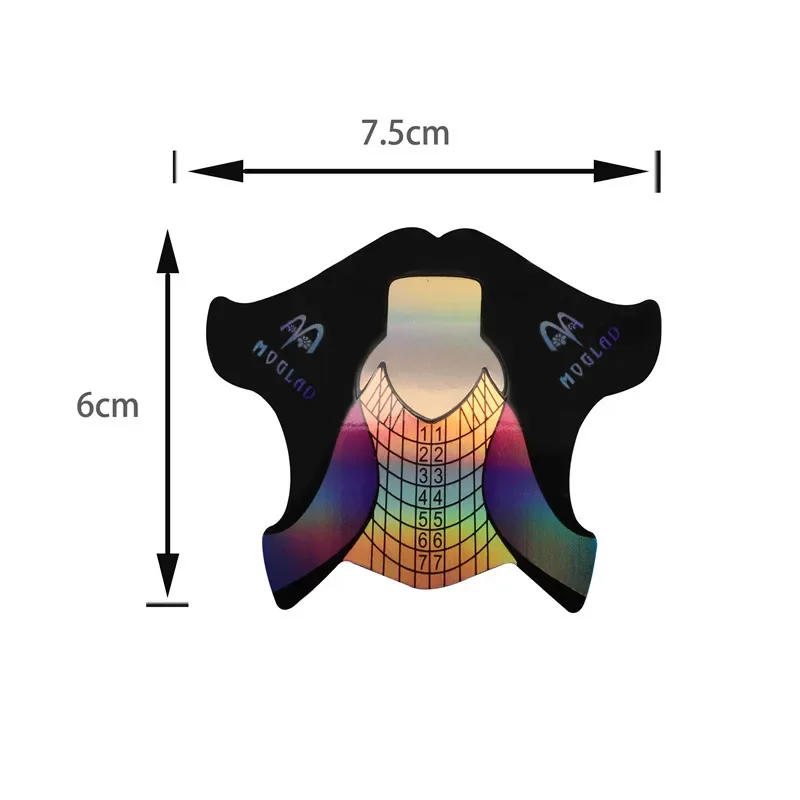 100 قطعة مسمار ورقة تمديد أشكال الاستنسل ملصقات حامل ل هلام الاكريليك نصائح منشئ الفرنسية مسمار شكل تلميح أظافر كاذبة أداة فنية