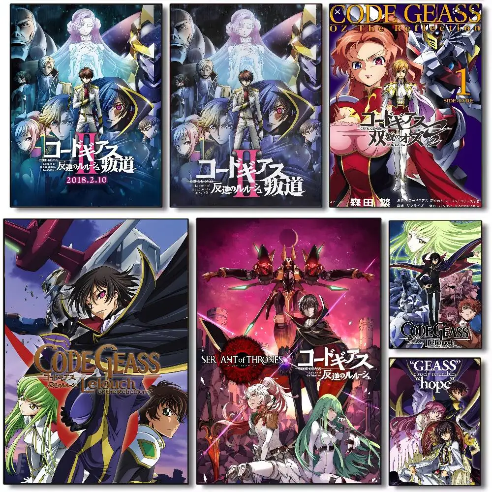 C-Code S-GeassS Anime Role Figure Poster Art canvas HD aesthetic Printing Paper Wall Art for Living Room Bar fashion Home Decor