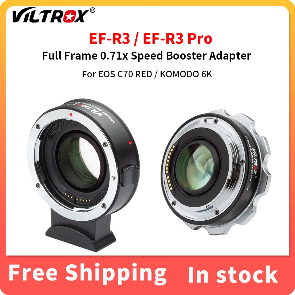 VILTROX-EF-R3/EF-R3 Pro Canon EF a RF, marco completo de enfoque automático 0.71x, adaptador de refuerzo de velocidad para RP R3