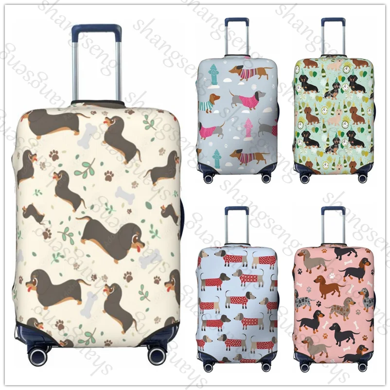 

Dachshund Silhouette Dog Travel suitcase protective case, suitcase cover, elastic protection, washable Luggage cover, 18-32 in