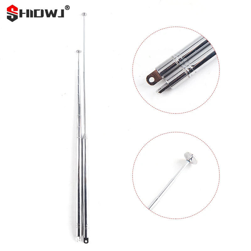 

120cm 10 Sections Stainless Steel Telescopic Rod Antenna FM AM Radio Super Signal Stretchable Antenna Aerial